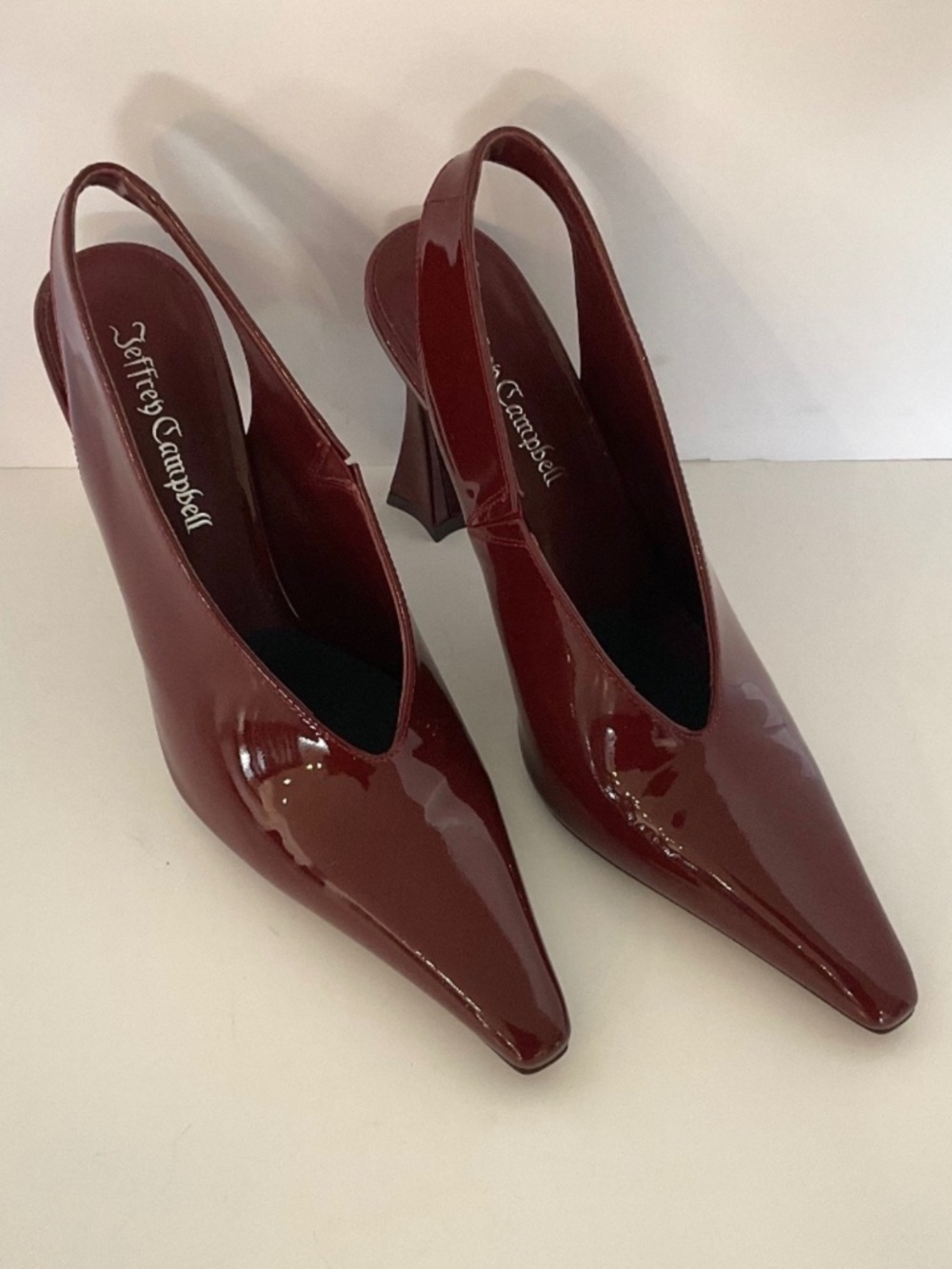 JEFFREY CAMPBELL Alimony Slingback Pump in Dark Wine Patent Size 7 - Picture 6 of 10